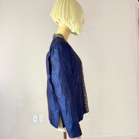 Isabel Marant quilted Blue Jewel Embellishment Jacket SZ 6 - Picture 2 of 10